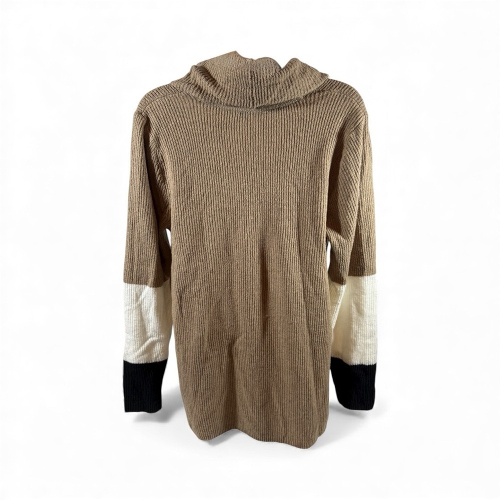 J. Jill Sweater Tunic SZ M Cotton Blend Cowl Neck Color Block Tan
Black Cozy - Picture 2 of 8